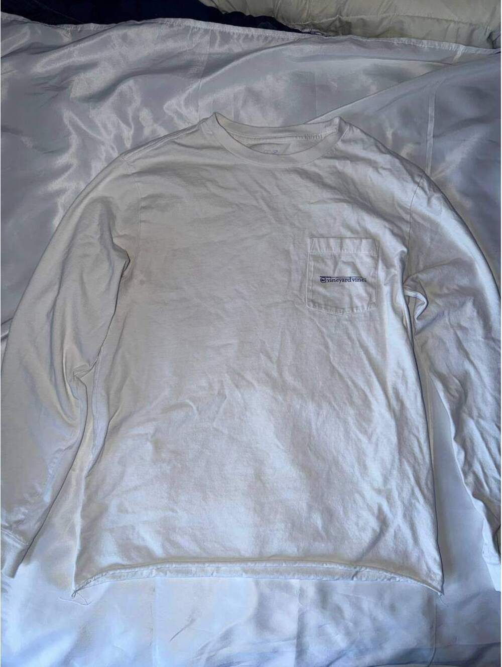 Vineyard Vines Long Sleeve Pocket Tee White Men's Size S - Good